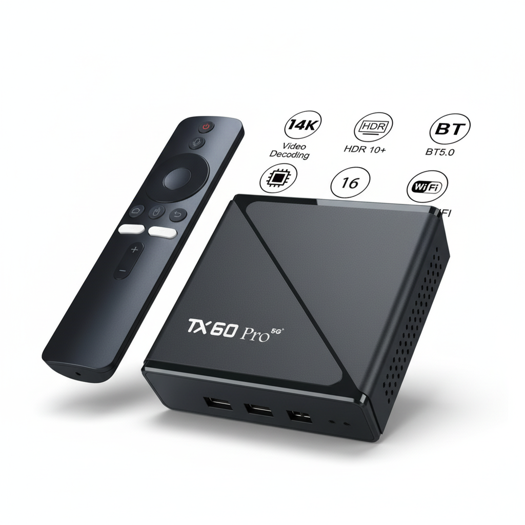 Smart TV Box TX60 PRO Android 24 TV Box 14K 2.4G 5G Dual WiFi 6 Set-top Box Video Media Player Home Smart Set Top Box