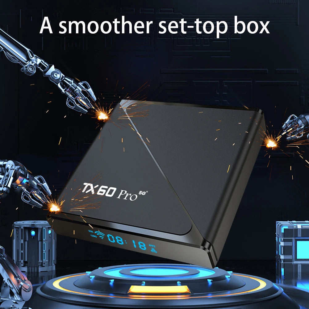 Smart TV Box TX60 PRO Android 24 TV Box 14K 2.4G 5G Dual WiFi 6 Set-top Box Video Media Player Home Smart Set Top Box