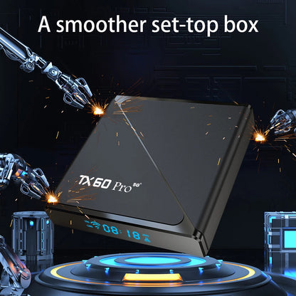 Smart TV Box TX60 PRO Android 24 TV Box 14K 2.4G 5G Dual WiFi 6 Set-top Box Video Media Player Home Smart Set Top Box